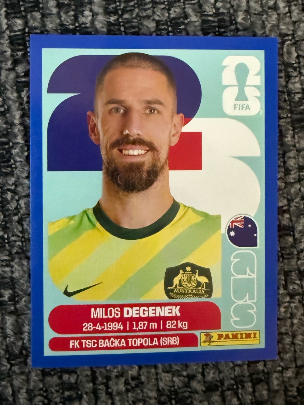 Milos Degenek 2026 panini sticker